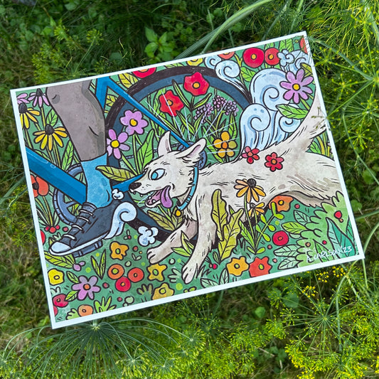 Ride with Dog 8x10 Print
