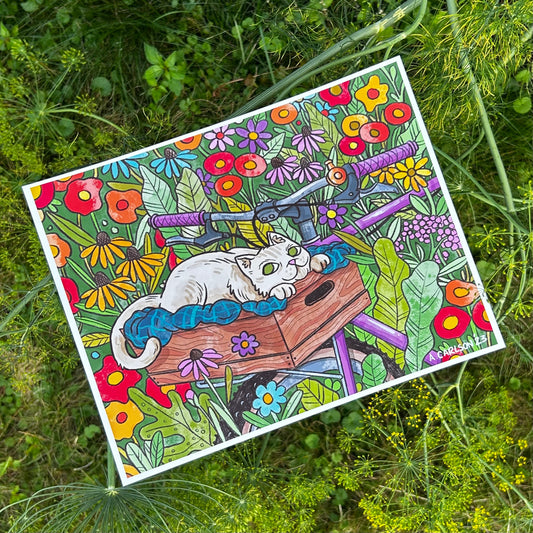 Ride with Cat 8x10 Print