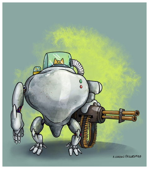 Mech-Cat; Gunner 8x8 Print