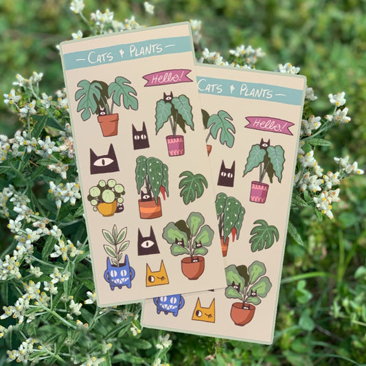 Cats & Plants Sticker Sheet