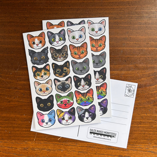 Yay Cats! Postcard, single or pack of 5